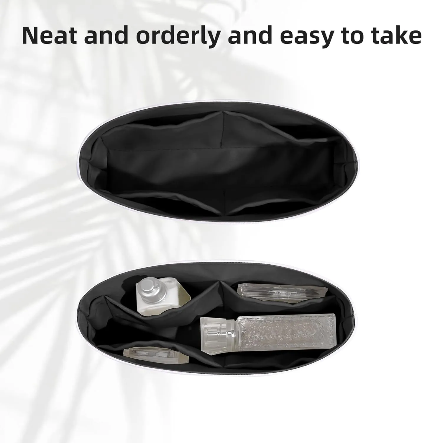 DGAZ Lightweight Purse Organizer Insert for Goyard Saigon Bag,silk and DupontPaper handbag inner for Luxury Bags(Black,Saigon Mini)