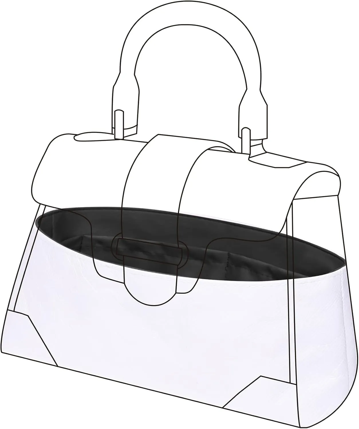 DGAZ Lightweight Purse Organizer Insert for Goyard Saigon Bag,silk and DupontPaper handbag inner for Luxury Bags(Black,Saigon Mini)