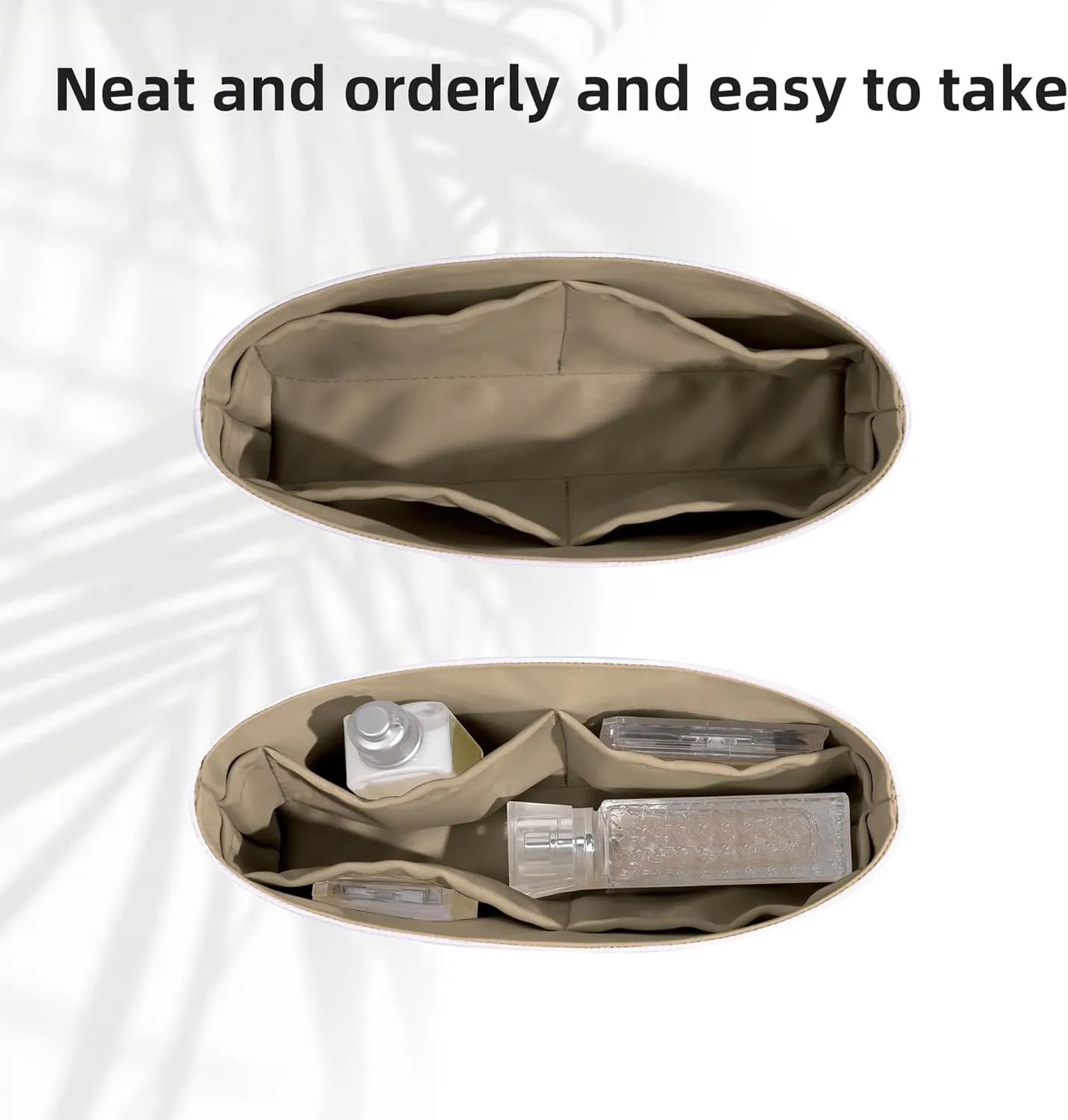 DGAZ Lightweight Purse Organizer Insert for Goyard Saigon Bag,silk and DupontPaper handbag inner for Luxury Bags(Gris tourterelle,Saigon Mini)