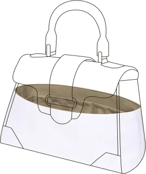 DGAZ Lightweight Purse Organizer Insert for Goyard Saigon Bag,silk and DupontPaper handbag inner for Luxury Bags(Gris tourterelle,Saigon Mini)
