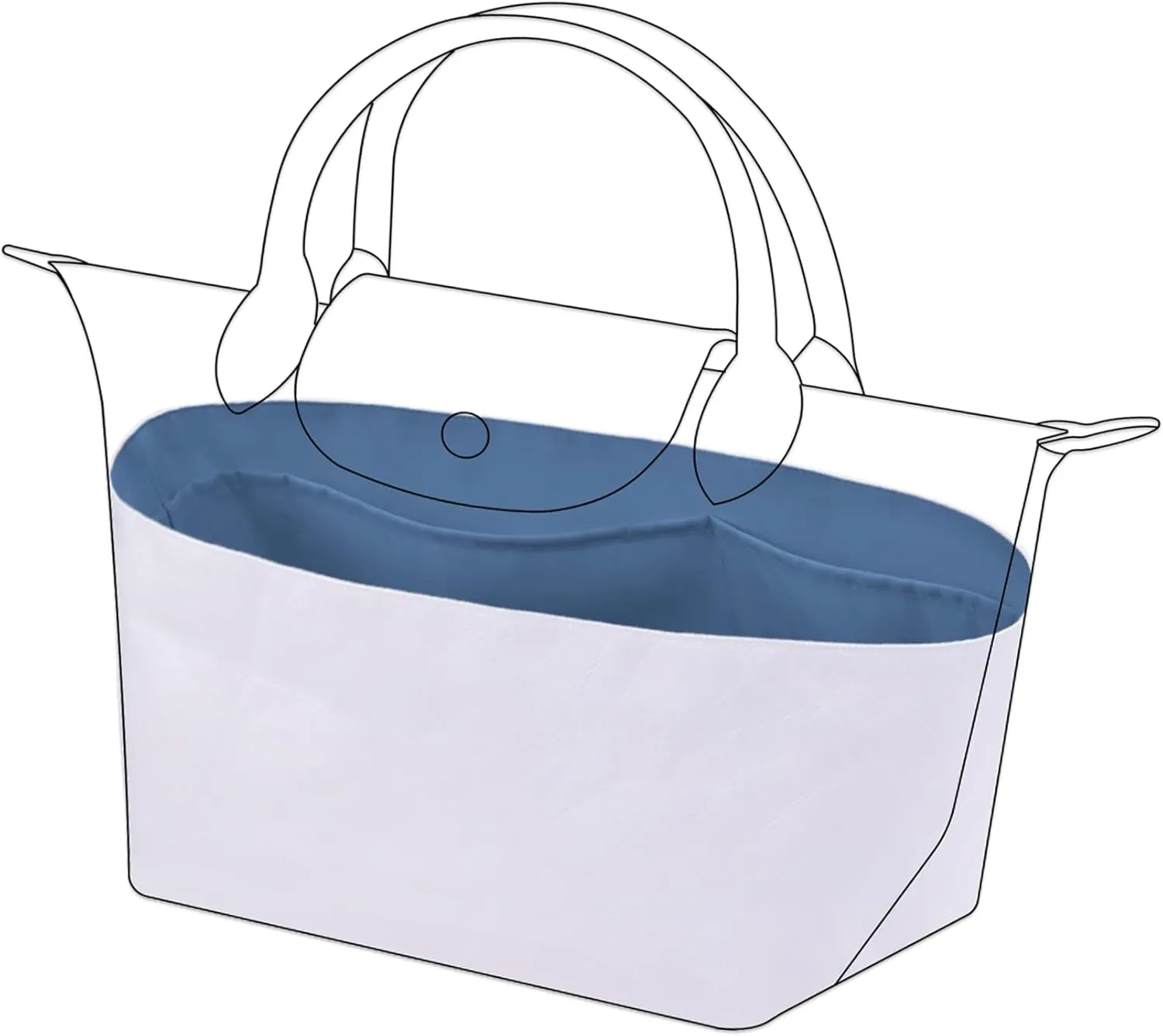 DGAZ Lightweight Purse Organizer Insert for Longchamp Le Pliage Energy Series Bag,silk and DupontPaper handbag inner for Luxury Bags(Blue Lin,Le Pliage Energy S)