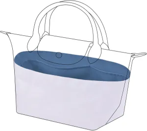 DGAZ Lightweight Purse Organizer Insert for Longchamp Le Pliage Energy Series Bag,silk and DupontPaper handbag inner for Luxury Bags(Blue Lin,Le Pliage Energy S)
