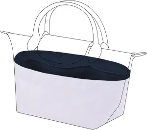DGAZ Lightweight Purse Organizer Insert for Longchamp Le Pliage Original Series Bag,silk and DupontPaper handbag inner for Luxury Bags(Blue nuit,LE PLIAGE S（Handle height: about 9 cm）)