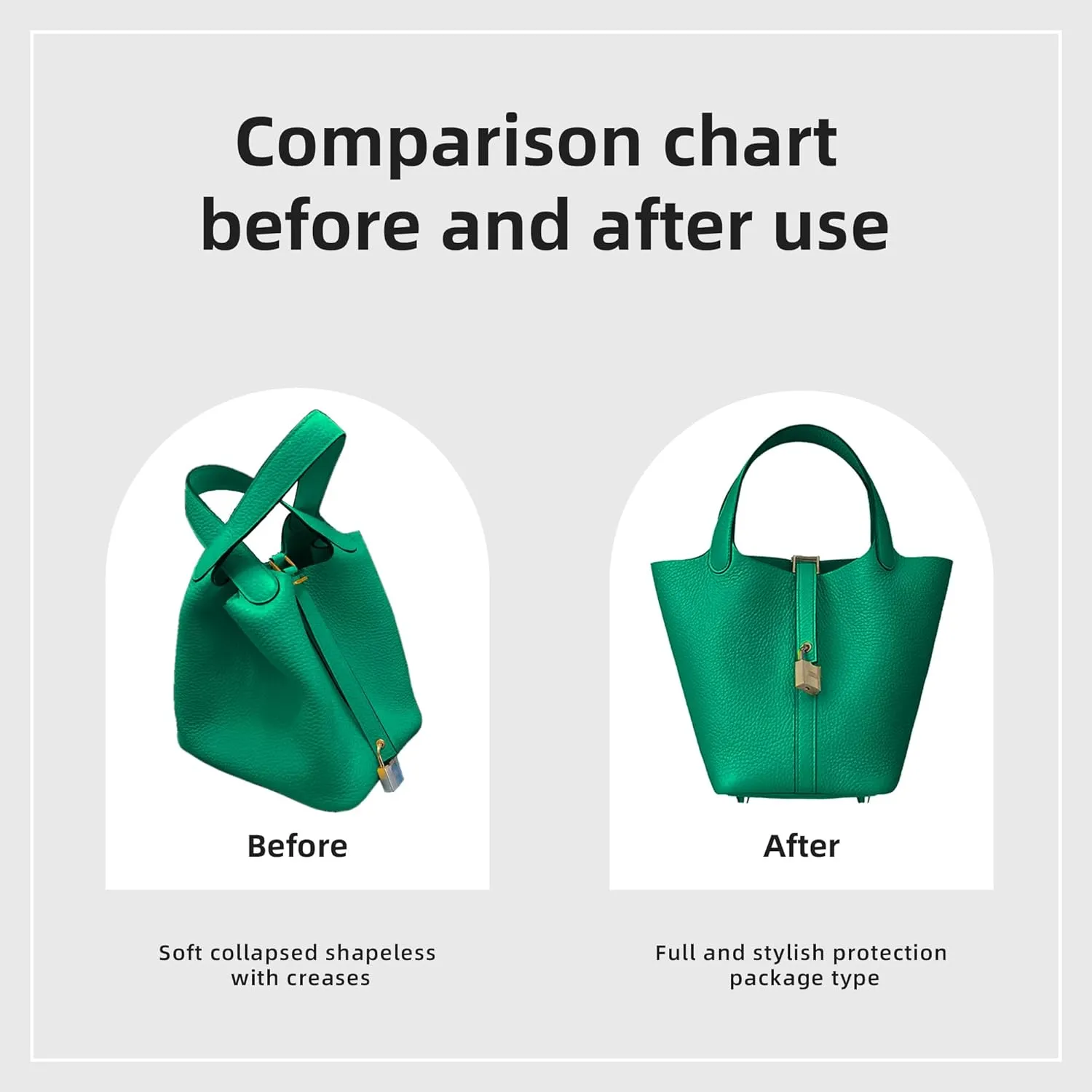 DGAZ Purse Organizer Silky Smooth For Picotin 14/18/22/26/31 Bags,Silk,Luxury Handbag Tote in Bag Shapers(Bambou,PC18)