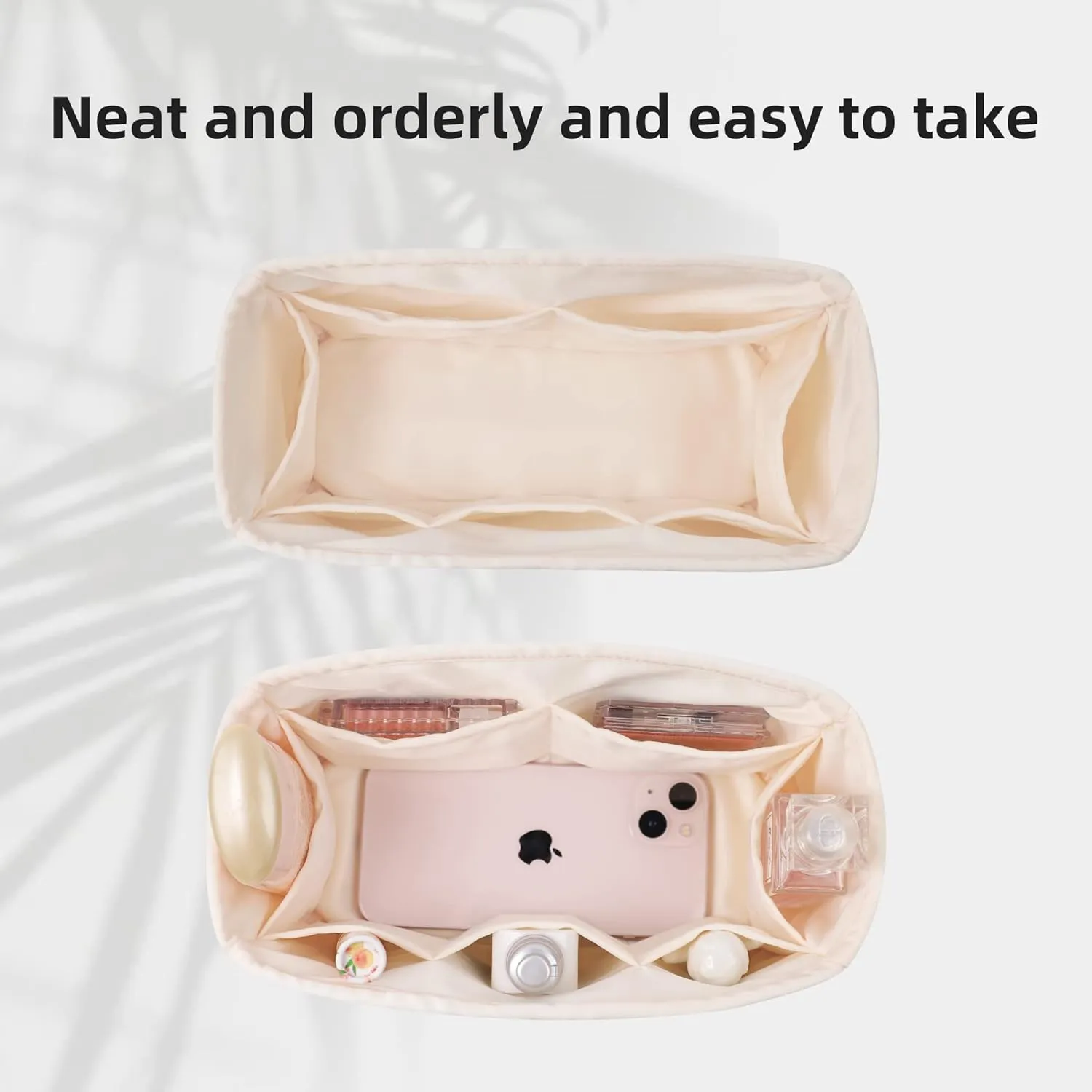 DGAZ Silk Purse Organizer Insert Fits Bolide 1923mini/25/27/31/35,Silky Smooth Bag Organizer，Luxury Handbag & Tote Shaper(Craie,Bolide31)