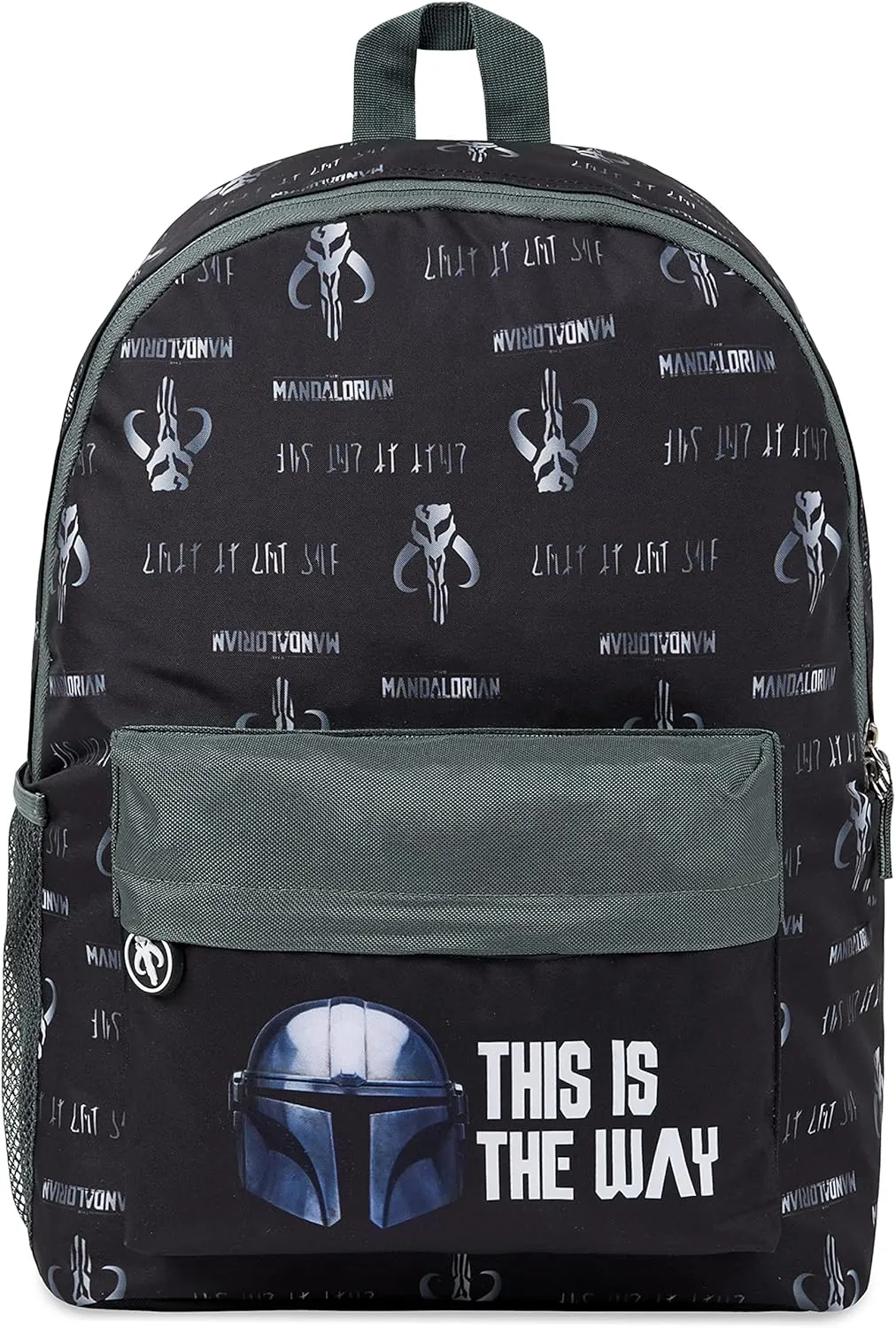 Disney The Mandalorian School Bag Baby Yoda Kids Backpack for School Travel Sports Zipped Pocket Star Wars Gifts (Black)