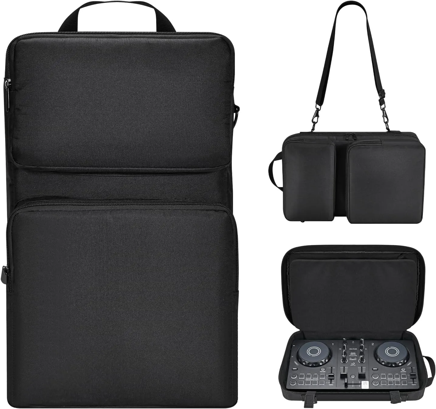 DJ Controller Case for AlphaTheta DDJ-FLX2 / Hercules Inpulse 200/200 MK2 / Pioneer DDJ-200 Smart/Pioneer DDJ-WeGO4-K DJ Controller, DJ Storage Travel Protective Carrying Bag with Shoulder Straps