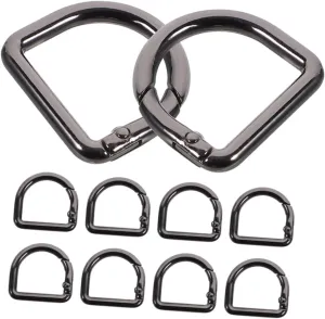 DOITOOL 10 Pack Metal d Ring Spring Key Hooks Carabiner Clip for Belt Handbag Straps Zinc Alloy Construction for Longevity