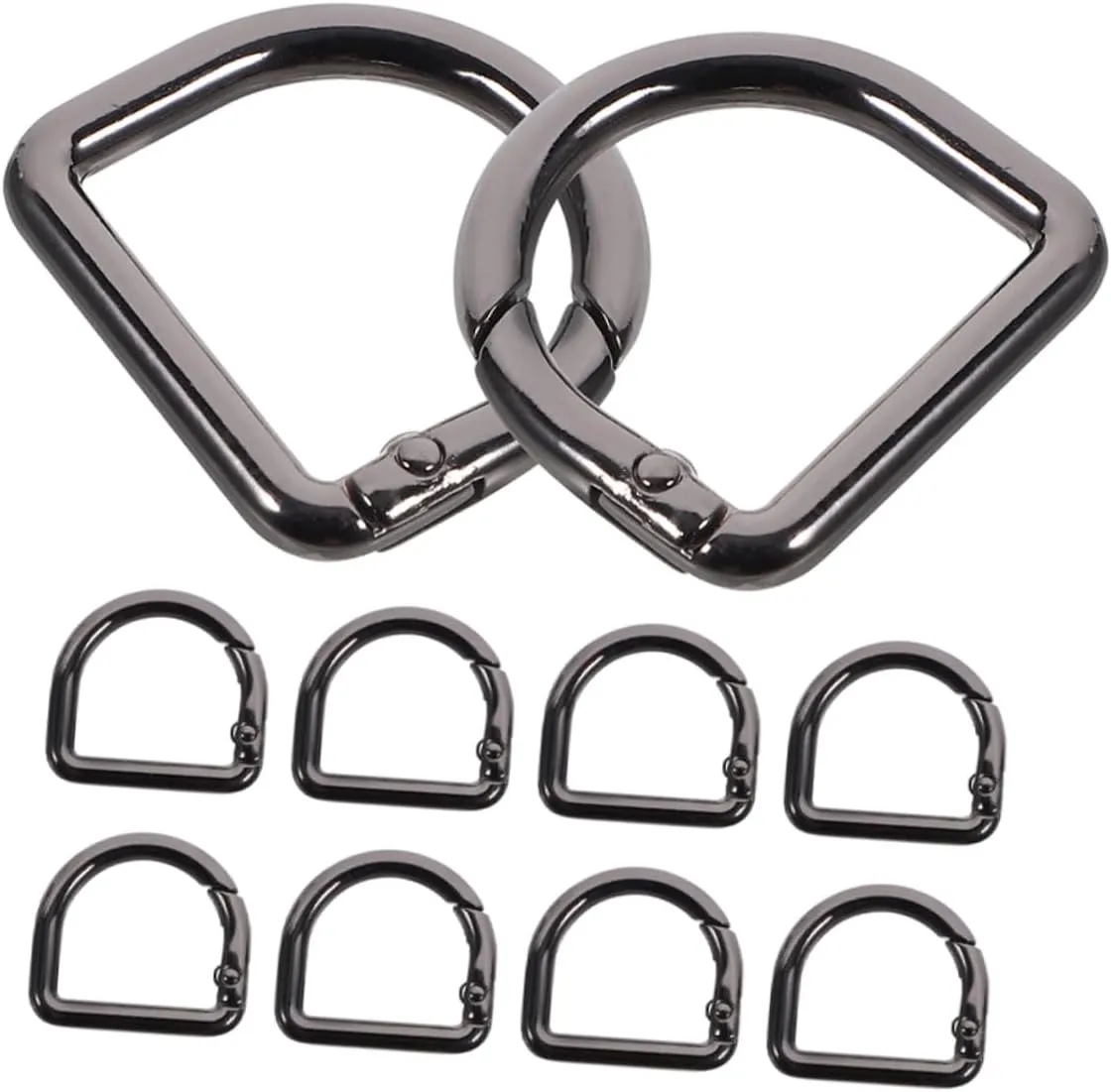 DOITOOL 10 Pack Metal d Ring Spring Key Hooks Carabiner Clip for Belt Handbag Straps Zinc Alloy Construction for Longevity