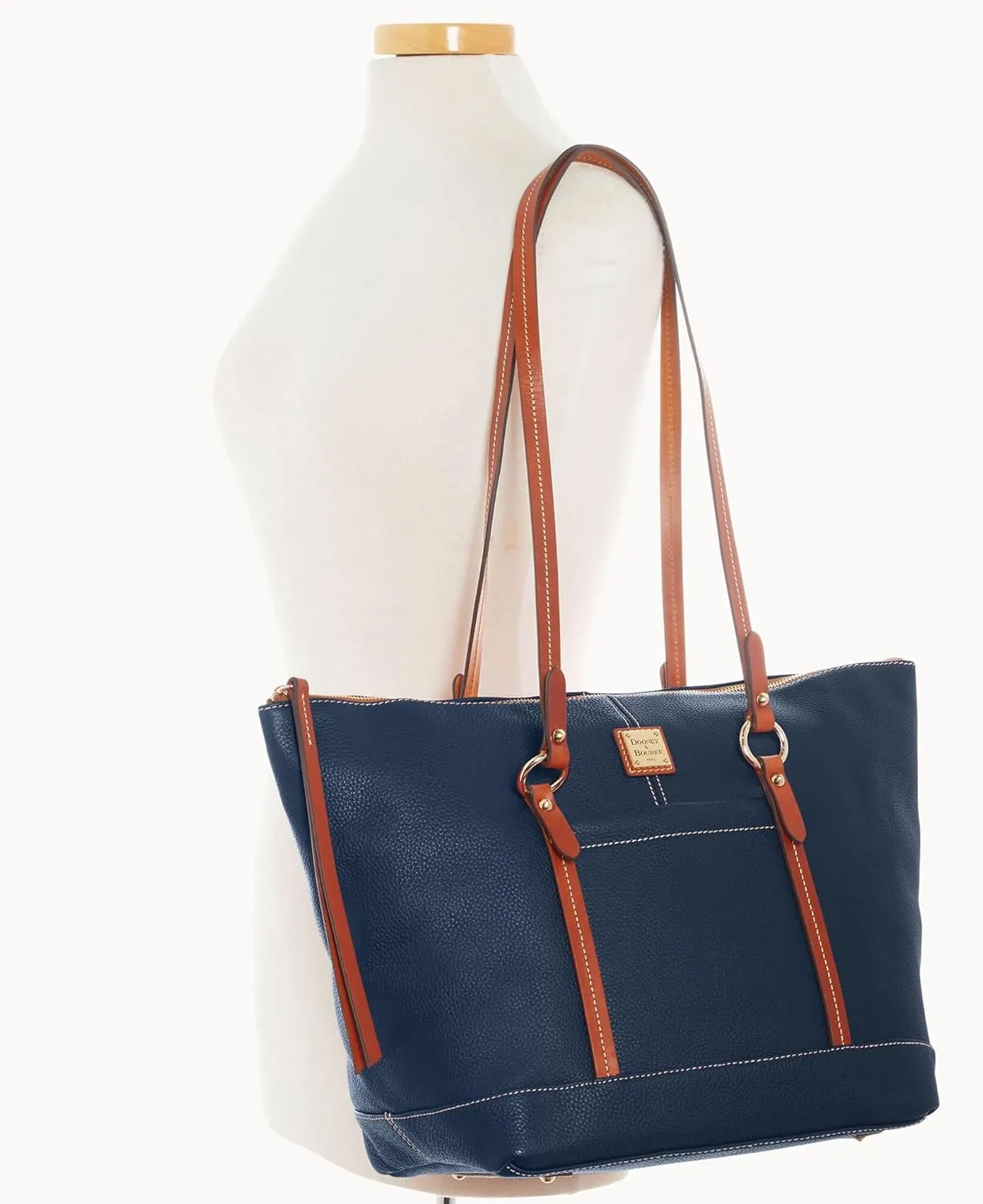 Dooney & Bourke Handbags for Women, Pebble Grain Leather Tote Bag with Zipper & Compartments