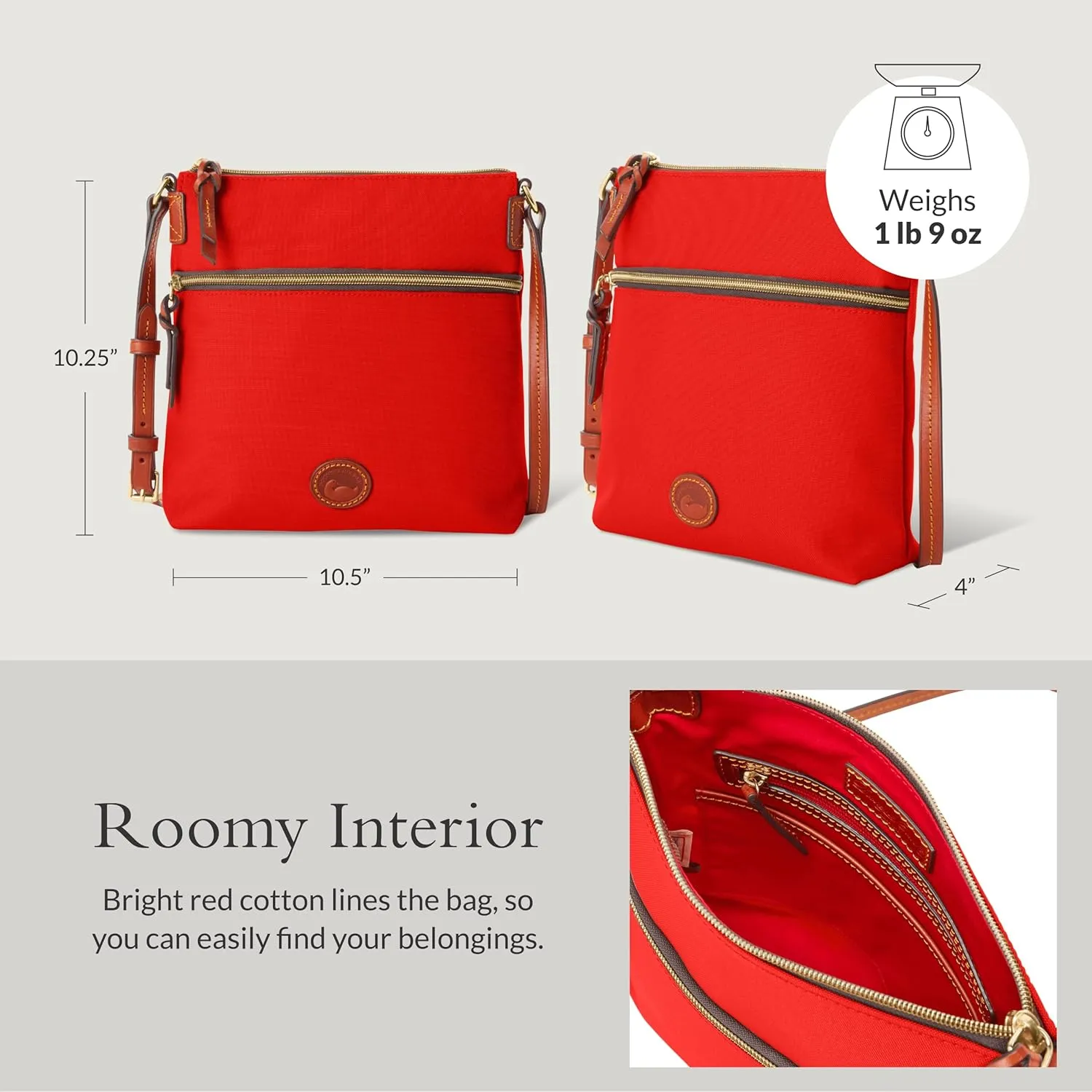 Dooney & Bourke Women's Large Erica Shoulder Bag in Nylon, with Adjustable and Detachable Shoulder Strap