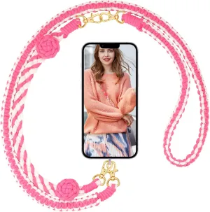 DoreenBow Phone Lanyard Boho Macrame Phone Strap Charm Handmade Crossbody Phone Lanyard Shoulder Neck Straps Pendant