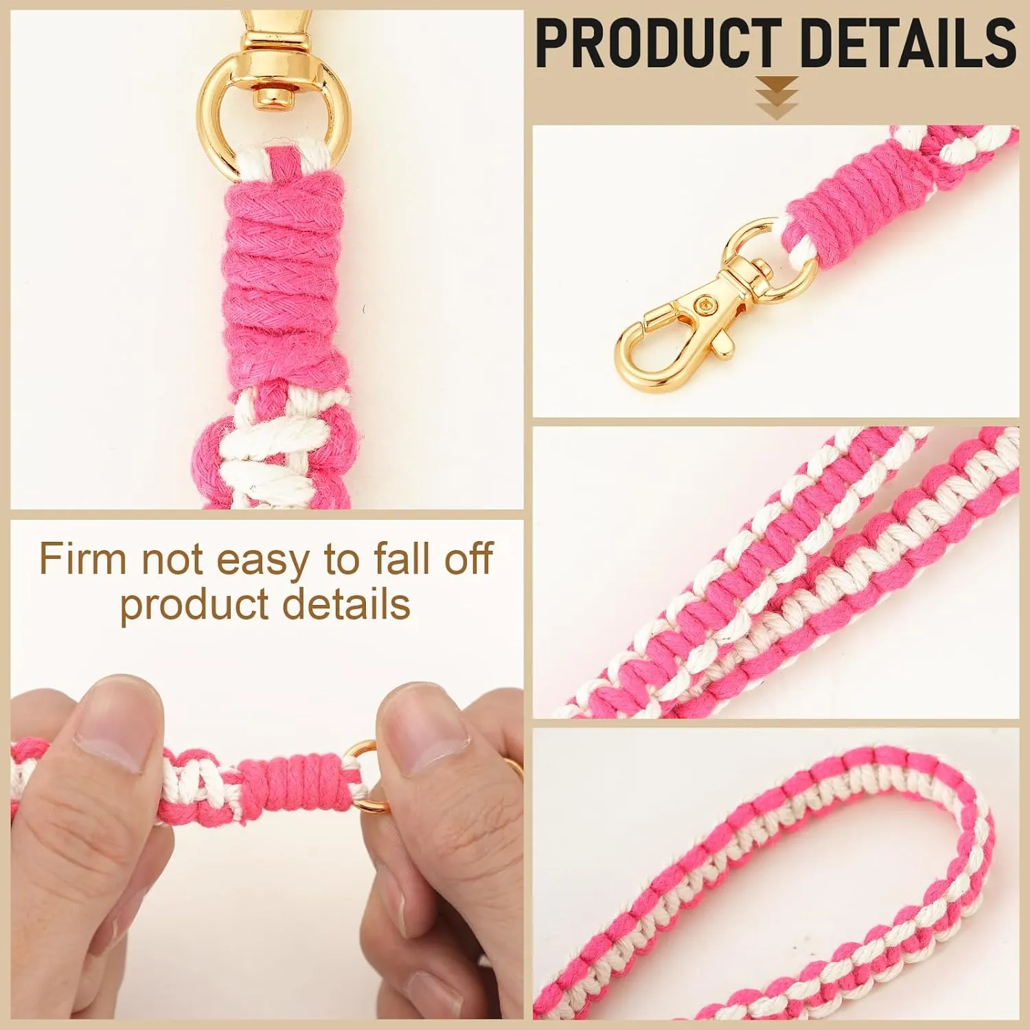 DoreenBow Phone Lanyard Boho Macrame Phone Strap Charm Handmade Crossbody Phone Lanyard Shoulder Neck Straps Pendant