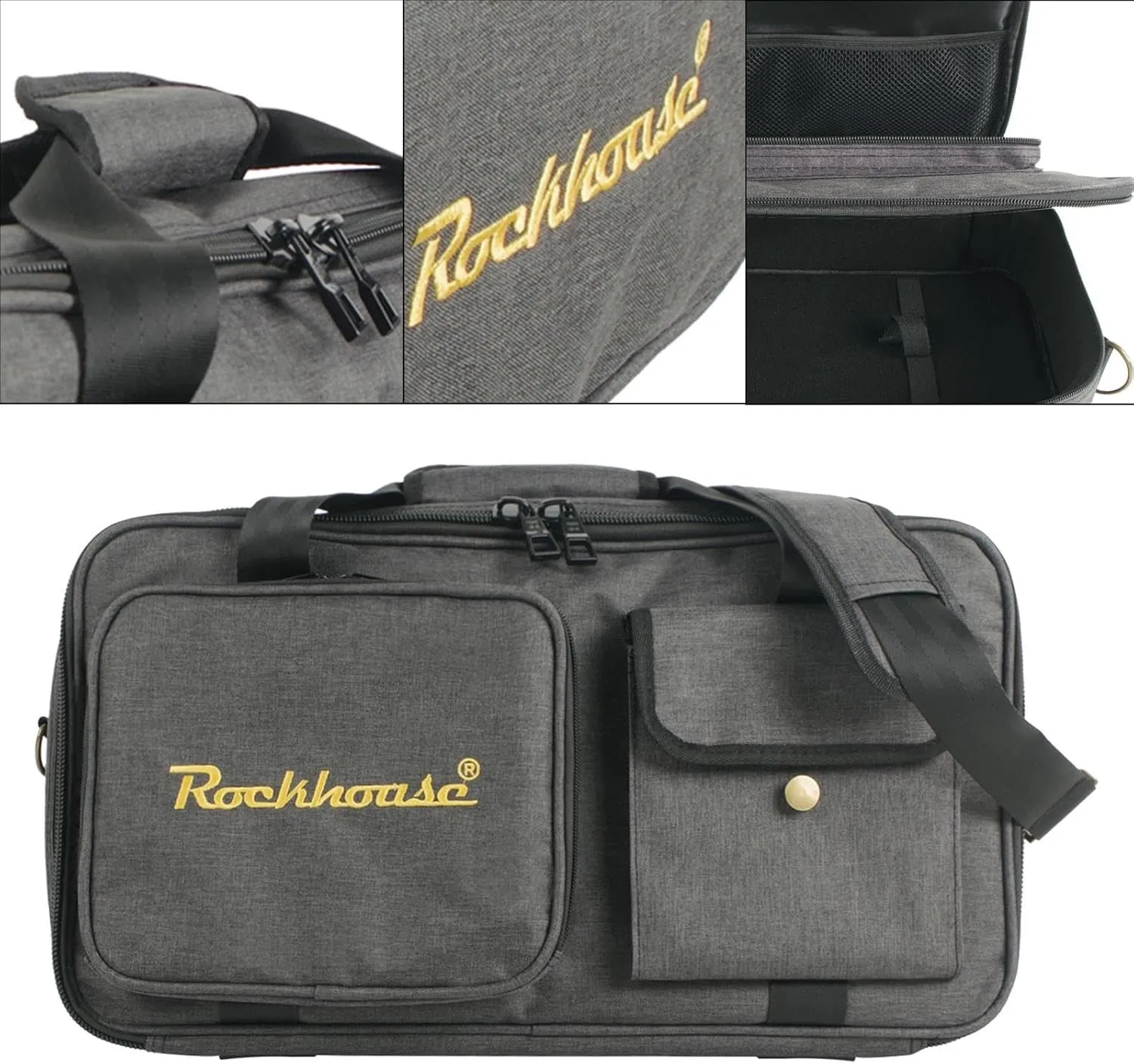 Effect Pedalboard Bag Pedalboard Carry Case Waterproof Handbag Concert Travel Polyester Gig Bag Guitar Pedal Board Carry Case, 49cmx27cmx16cm