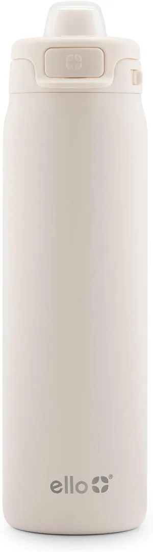 Ello Pop & Fill Stainless Steel Water Bottle with Quick Fill Technology, Double Walled Vacuum Insulated Metal, Leak Proof Locking Lid, Sip & Chug, BPA Free, Holiday Gift for Him Her, 22oz, 32oz, 40oz
