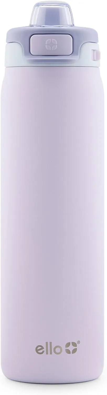 Ello Pop & Fill Stainless Steel Water Bottle with Quick Fill Technology, Double Walled Vacuum Insulated Metal, Leak Proof Locking Lid, Sip & Chug, BPA Free, Holiday Gift for Him Her, 22oz, 32oz, 40oz
