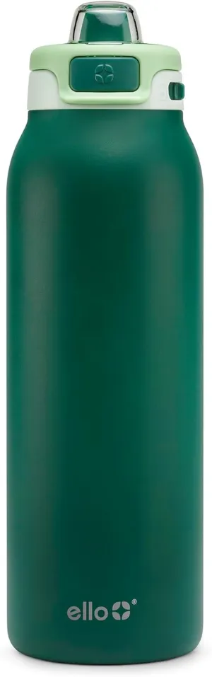 Ello Pop & Fill Stainless Steel Water Bottle with Quick Fill Technology, Double Walled Vacuum Insulated Metal, Leak Proof Locking Lid, Sip & Chug, BPA Free, Holiday Gift for Him Her, 22oz, 32oz, 40oz