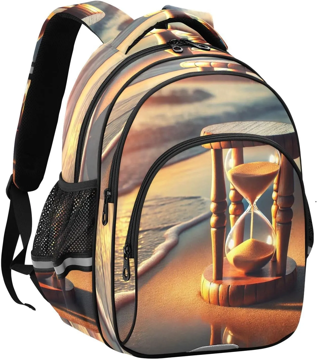 Emelivor Hourglass Sunset Orange Kids Backpack Toddler School Backpack Bookbag Backpacks Book Bag for Travel,M