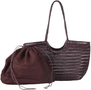 EvaLuLu Handwoven Leather Tote Bag Shoulder Bag