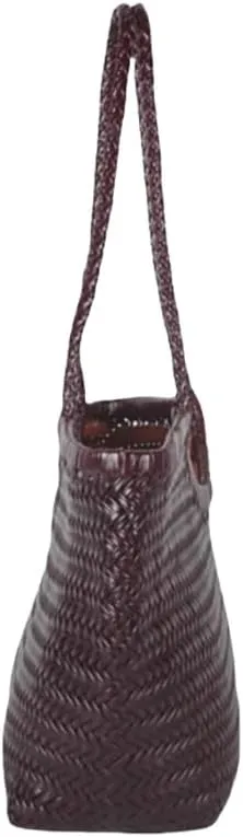 EvaLuLu Handwoven Leather Tote Bag Shoulder Bag