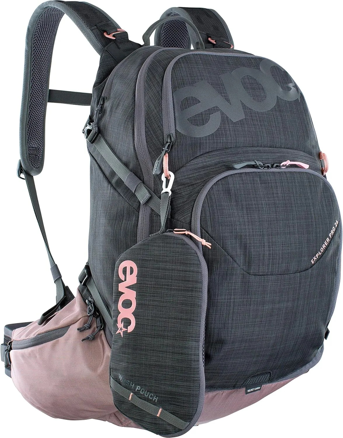 Evoc Explorer PRO 26L Grey/Pink Mountain Bike Unprotected Unisex Adult Rucksack, 26