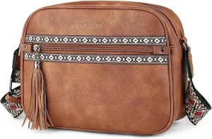FADEON Crossbody Bags for Women Designer Vegan Leather Crossbody Purse Multi-pocket Medium Shoulder Bag with Card Slots