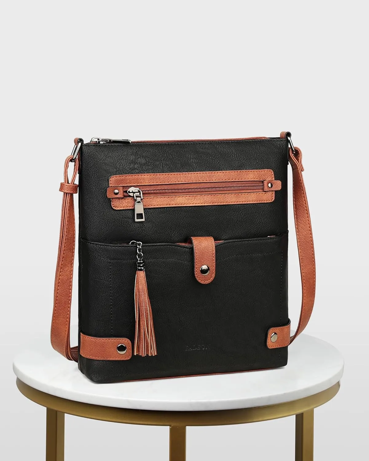 FADEON Crossbody Purses for Women Crossbody Bag, Designer Multi Pockets Shoulder Travel Purses with Tassel