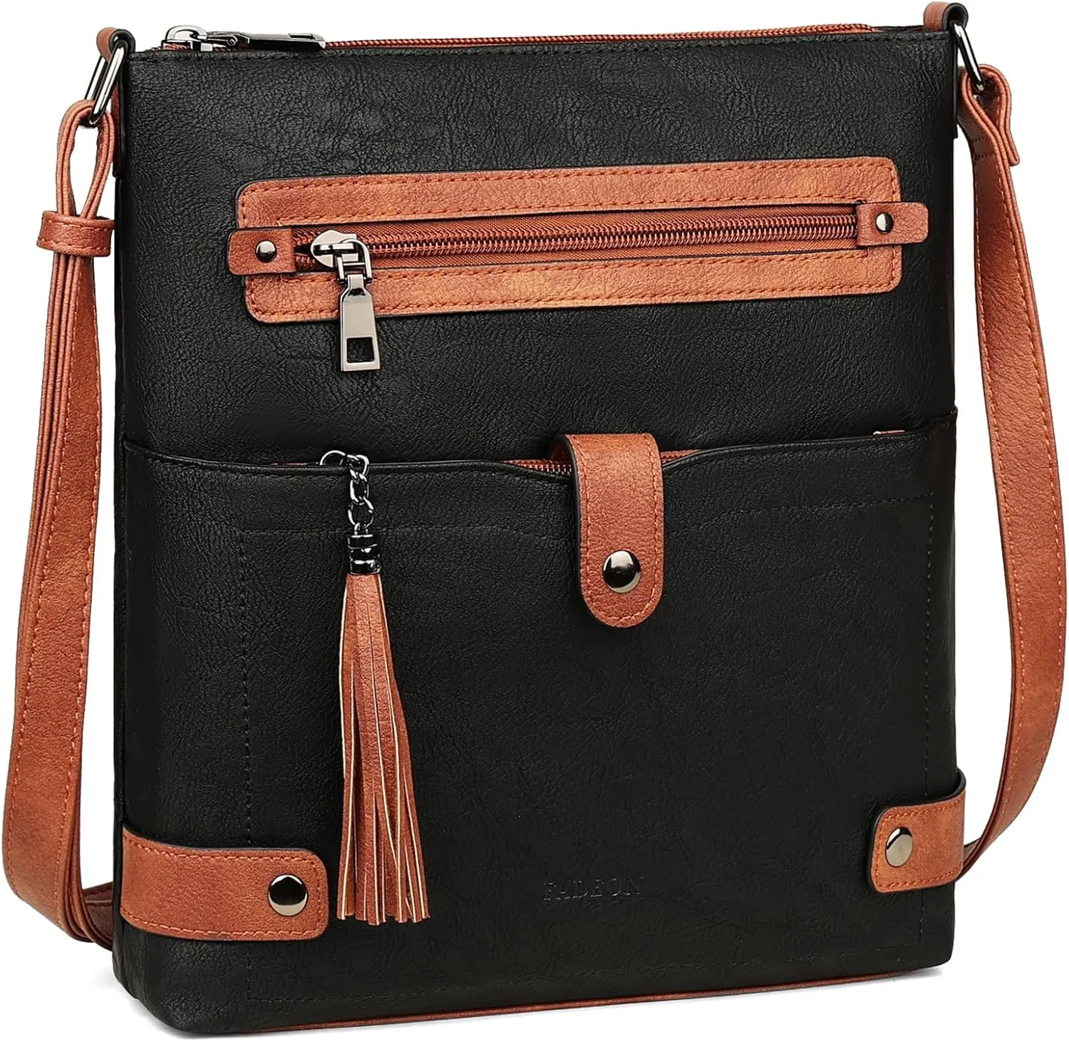 FADEON Crossbody Purses for Women Crossbody Bag, Designer Multi Pockets Shoulder Travel Purses with Tassel