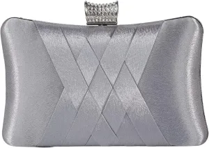 Fashion Womens Jane Satin Diamante Clutch Rhinestone Evening Bridal Prom Party Handbag Crossbody Purse Chain Bag