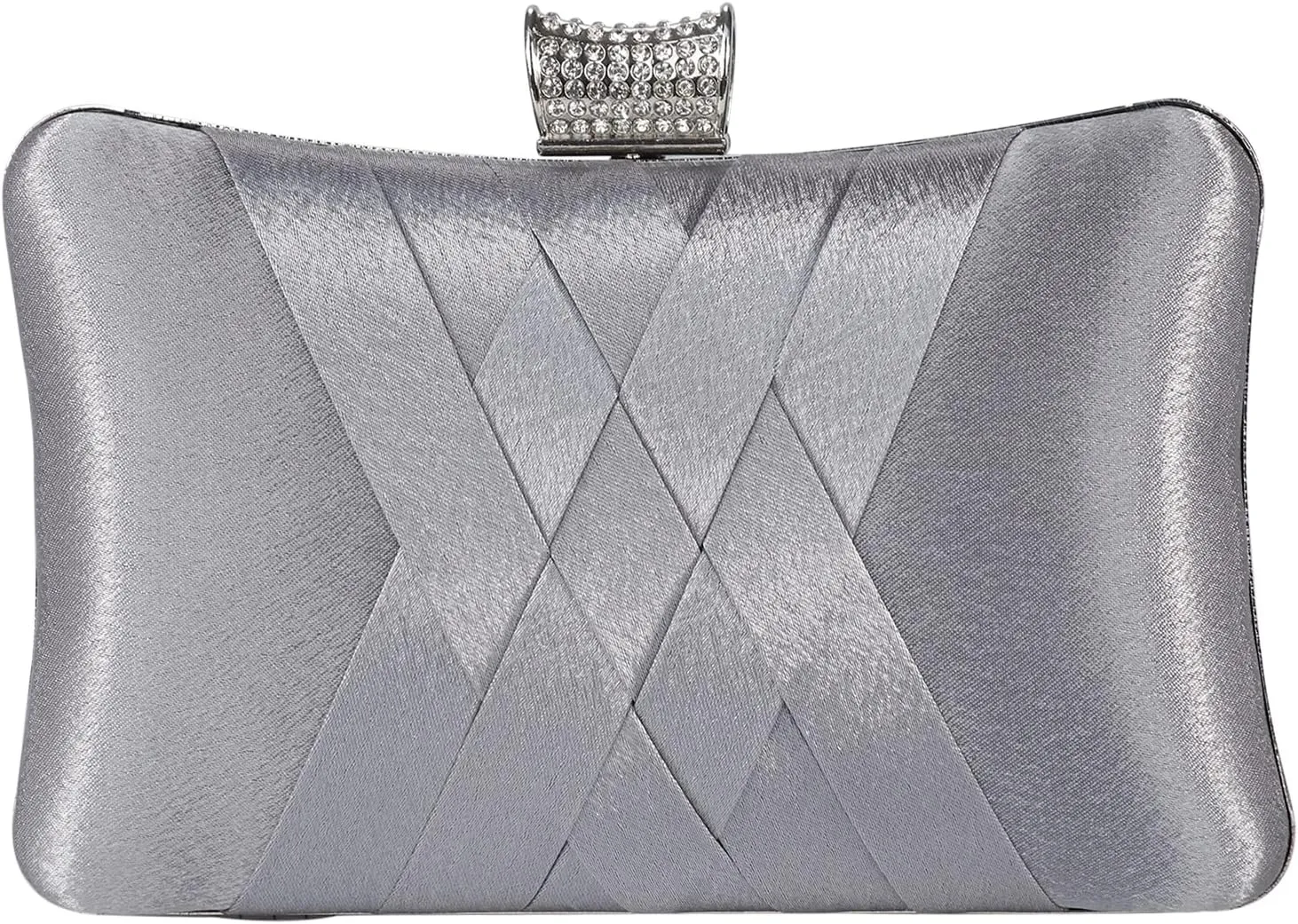 Fashion Womens Jane Satin Diamante Clutch Rhinestone Evening Bridal Prom Party Handbag Crossbody Purse Chain Bag