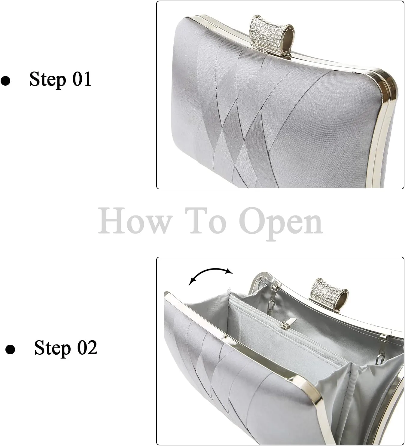 Fashion Womens Jane Satin Diamante Clutch Rhinestone Evening Bridal Prom Party Handbag Crossbody Purse Chain Bag