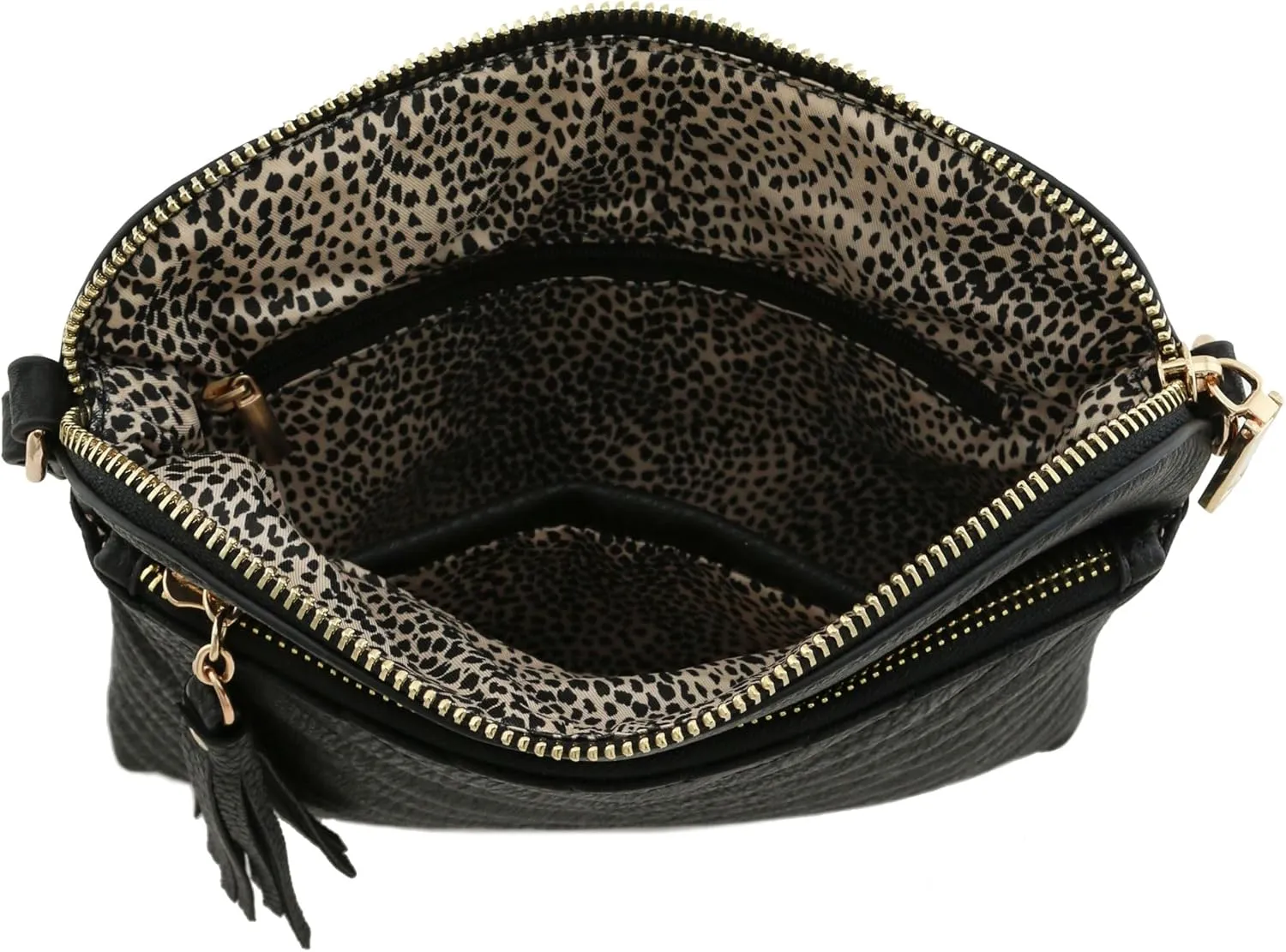 FashionPuzzle Chevron Quilted Medium Crossbody Bag with Tassel Accent