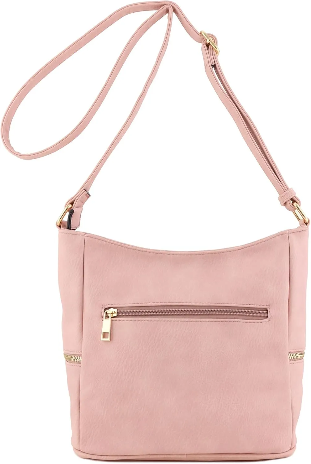 FashionPuzzle Lightweight Tassel Zipper Bucket Crossbody Bag