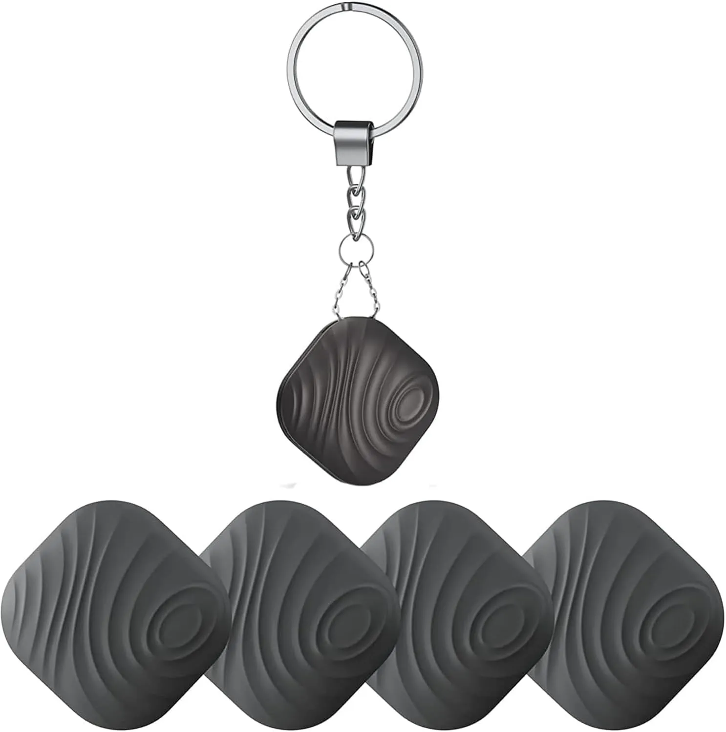 Findthing Key Finder Smart Tag 4-Pack - Bluetooth Tracker Item Locator with Key Chain - Both iOS and Android Compatible for Keys Pet Wallets Backpacks and Tablets