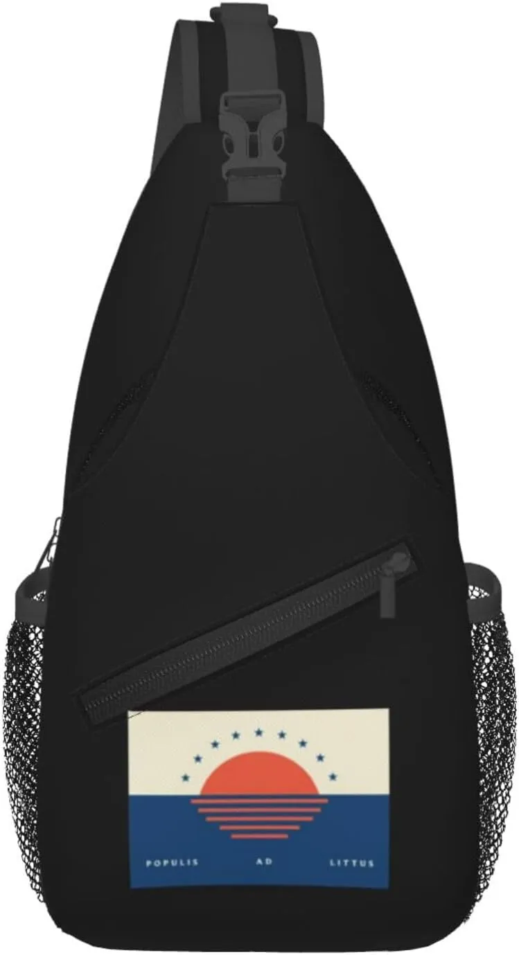 Flag Of Rockaway, Queens, New York Crossbody Bags For Women Men Chest Backpack Gym Shoulder Bag Travel Outdoor Sports Casual Crossbody Bags