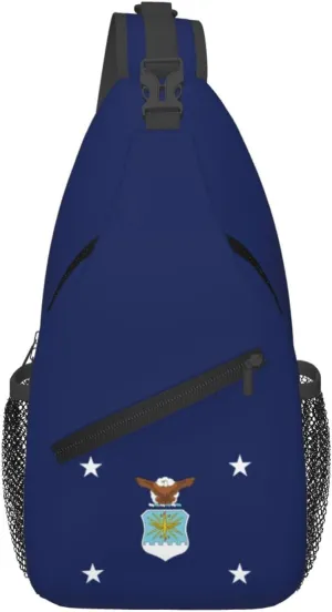 Flag of the United States Secretary of the Air Force Crossbody Bags For Women Men Chest Backpack Gym Shoulder Bag Travel Outdoor Sports Casual Crossbody Bags