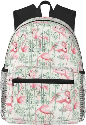 Floral Flamingo Botany print Lightweight duffel bag, travel hiking daypack, comfortable backpack, sports bag