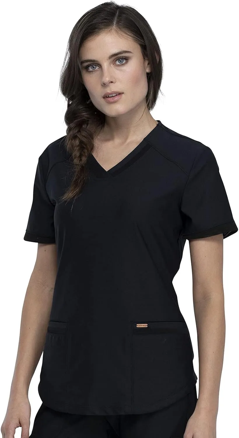 Form Scrubs for Women, Stretchy V-Neck Knit Scrub Top CK840
