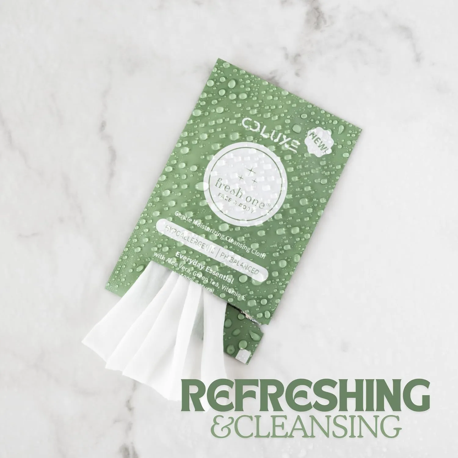 Fresh One Hand-Body-Face Cleaning Water Wipes (Men, Women, Kids) - All Natural Gentle, Sensitive Skin, Deodorizing, Flushable Individually Wrapped Travel Wipes (70)