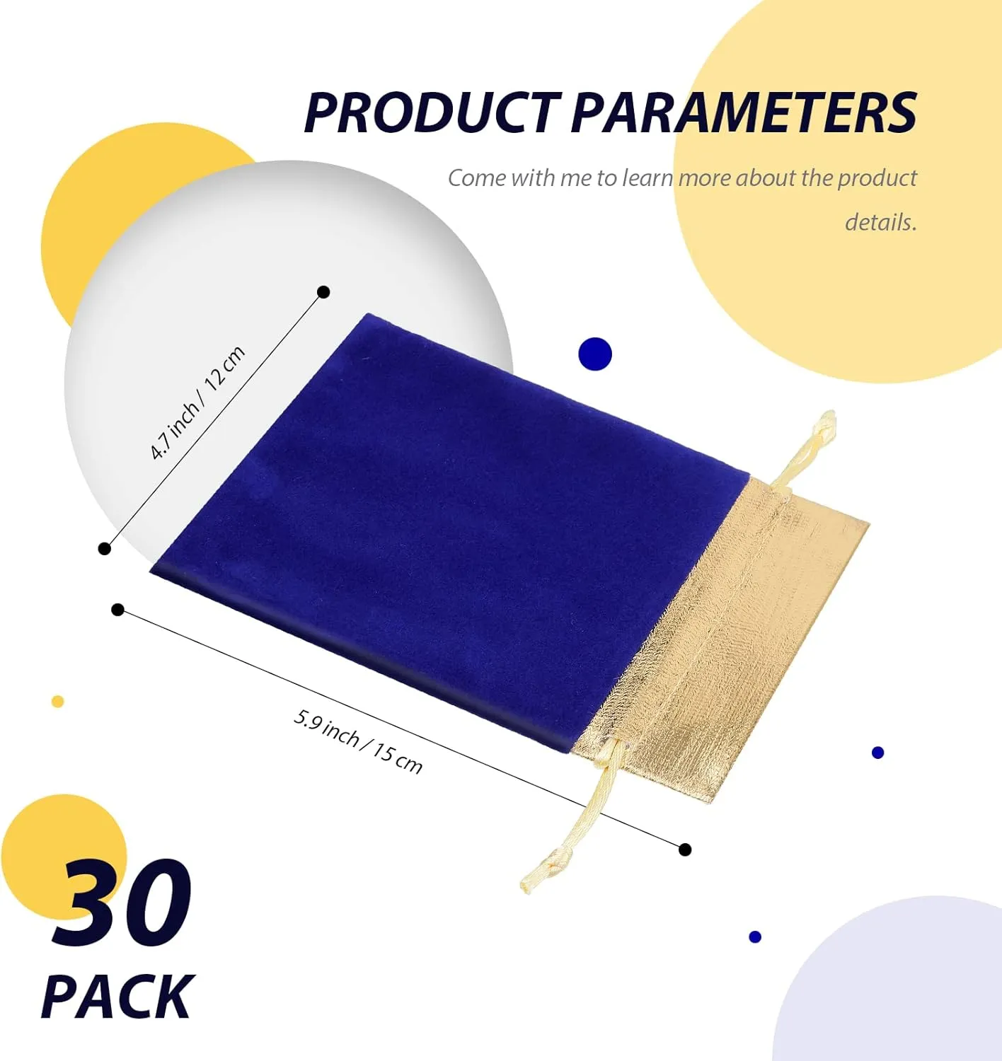 Frienda 30 Pcs Velvet Drawstrings Gift Bags 6 x 5 Inch Jewelry Pouches Drawstring Candy Bags Bolsitas para Recuerdos Velvet Party Favors Present Pouch for Valentine‘s Day Christmas(Blue)