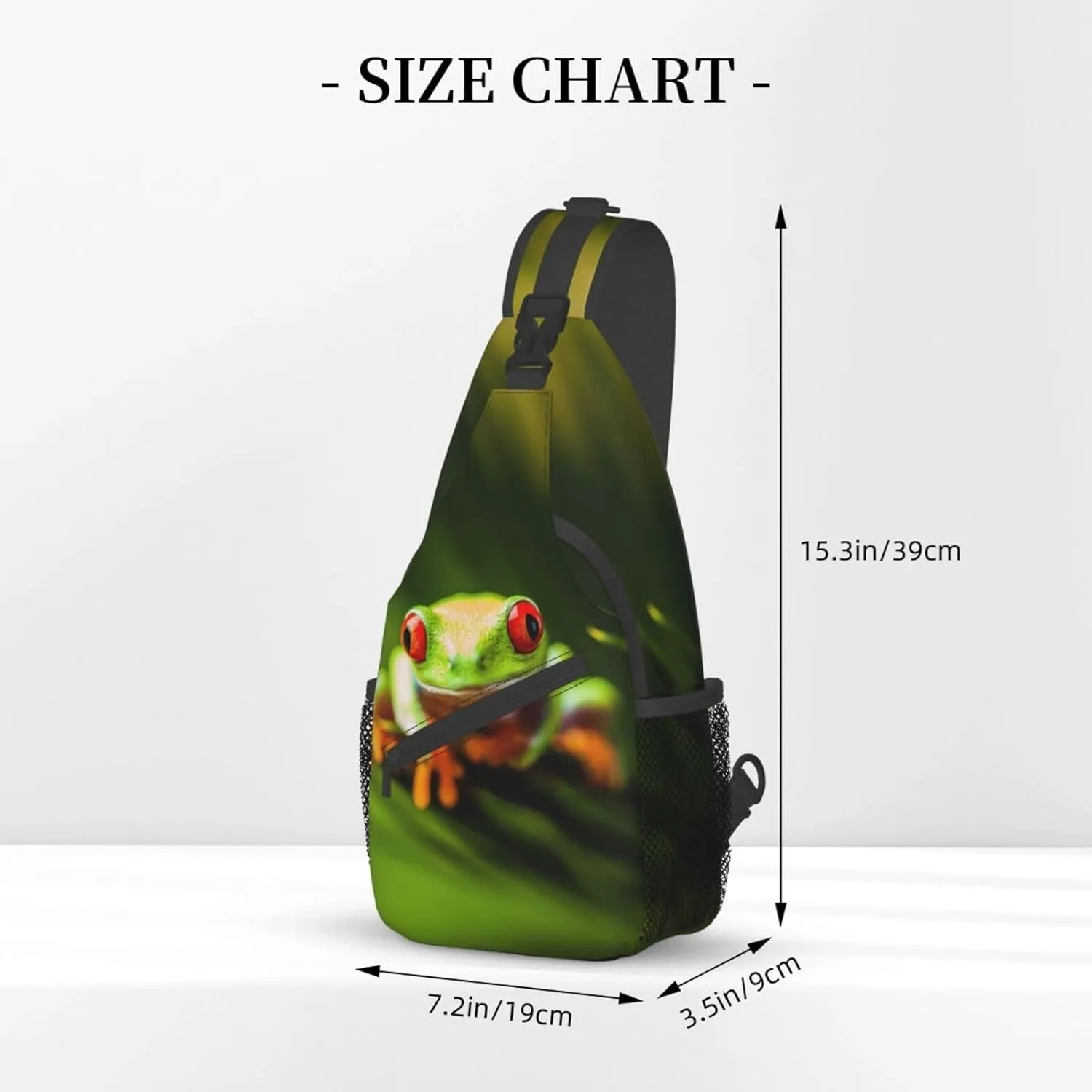 Frog Sling Bag Cute Crossbody Chest Daypack Casual Backpack Animal Shoulder Bag For Travel Picnic