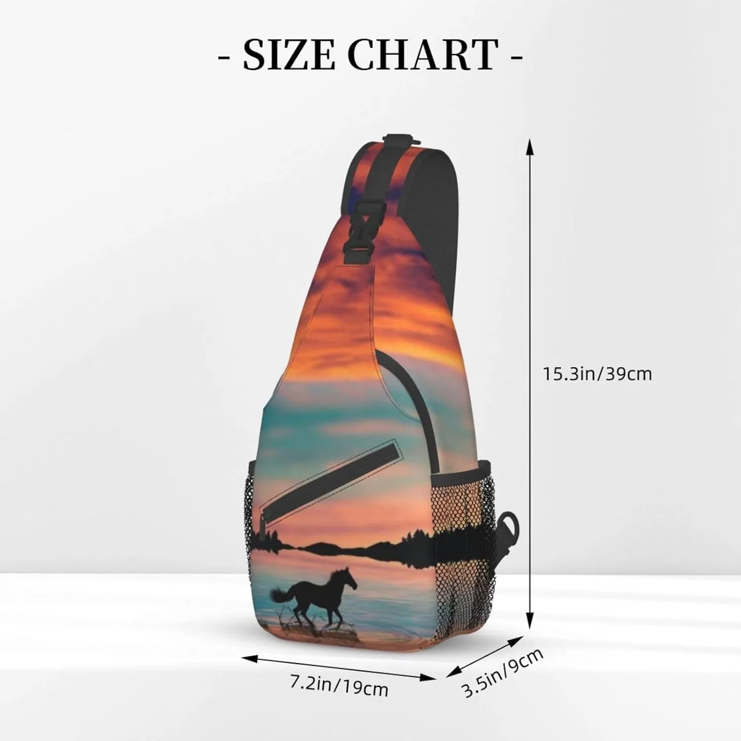 Funny Horse Crossbody Bag Horse Shoulder Bag Backpack Animal Sling Bag Chest Casual Daypack for Outdoor