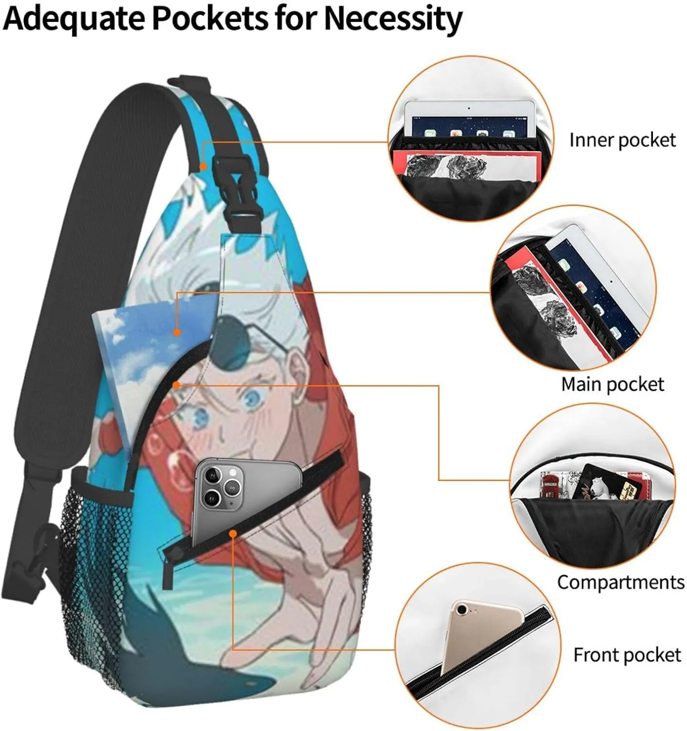 G-ojo Satoru Crossbody Bag Sling Shoulder Backpack for Outdoor Travel,Sports,Camping,Hiking,Shoulder Bags