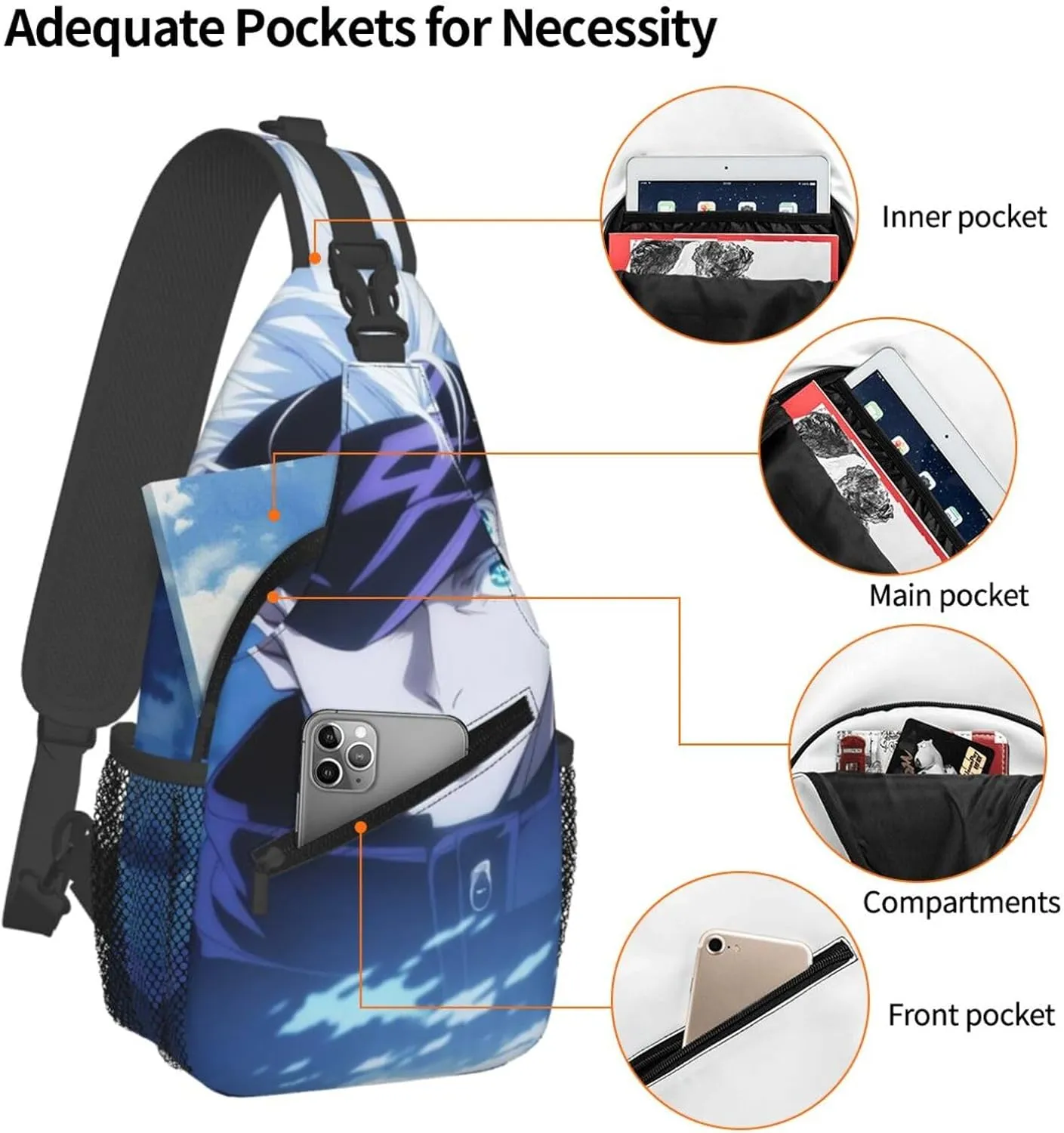 G-ojo Satoru Crossbody Bag Sling Shoulder Backpack for Outdoor Travel,Sports,Camping,Hiking,Shoulder Bags