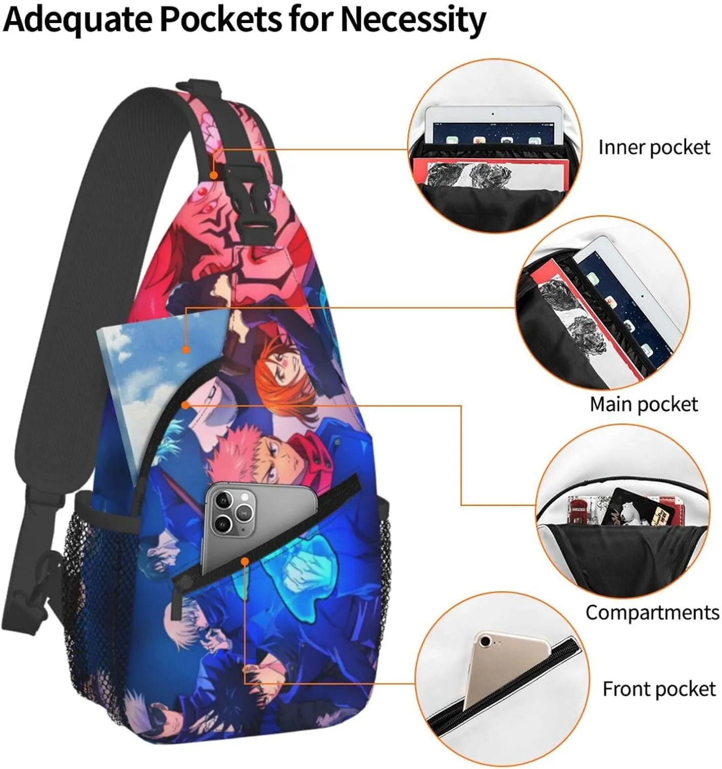 G-ojo Satoru Crossbody Bag Sling Shoulder Backpack for Outdoor Travel,Sports,Camping,Hiking,Shoulder Bags