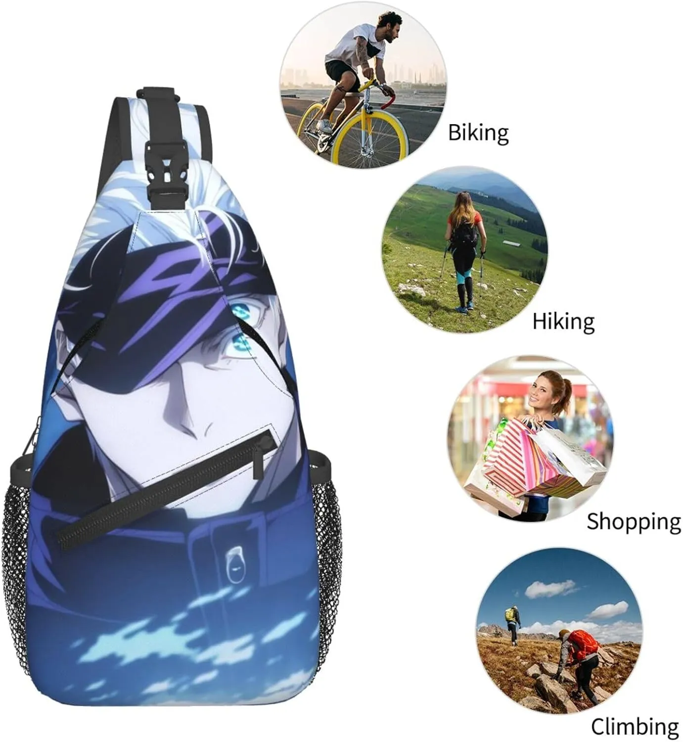 G-ojo Satoru Crossbody Bag Sling Shoulder Backpack for Outdoor Travel,Sports,Camping,Hiking,Shoulder Bags