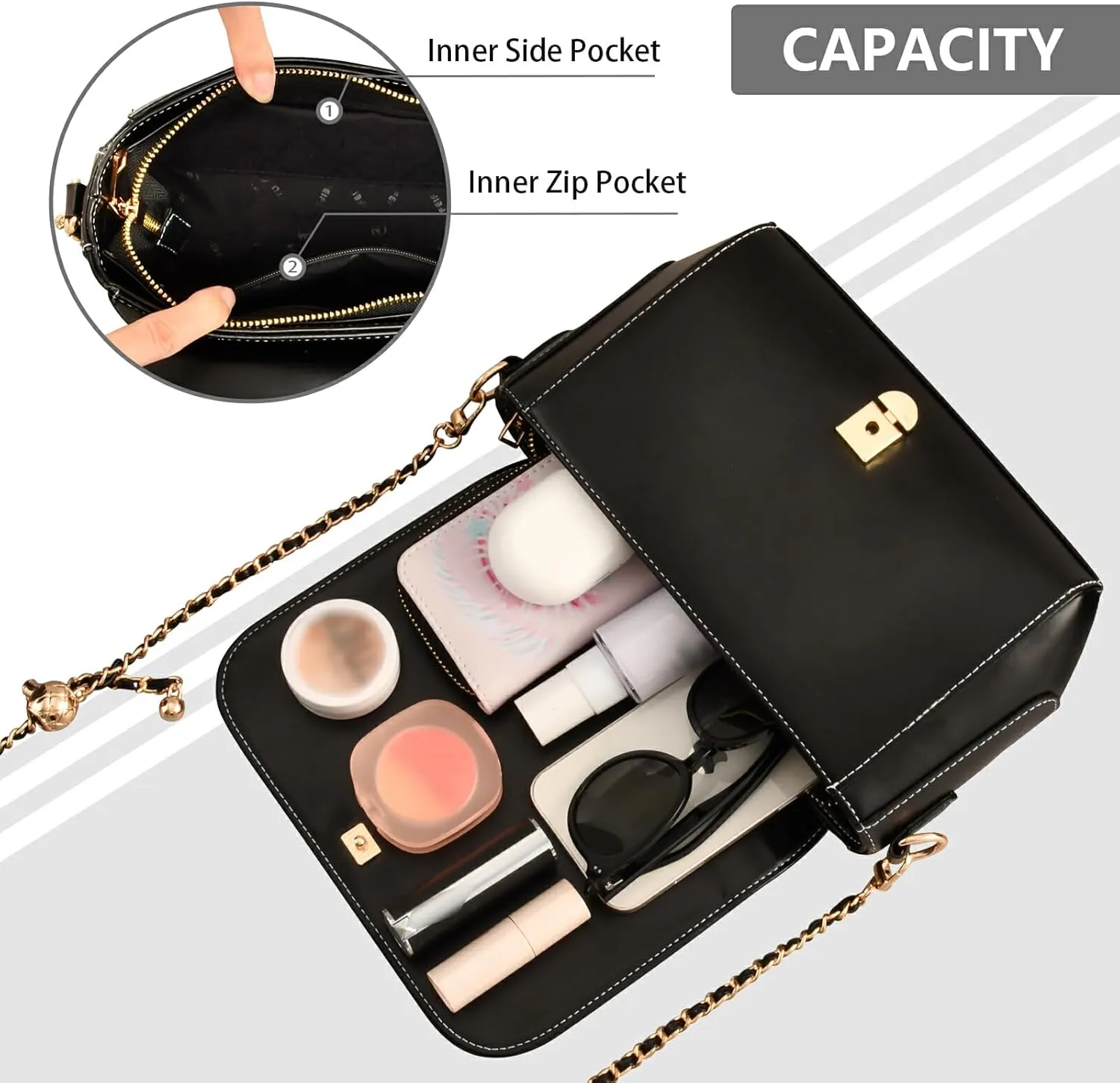 GAIGEO Sunflower Field Shoulder Bag with Pocket, Ladies Leather Crossbody Bags, Pu Leather Shoulder Bag for Women