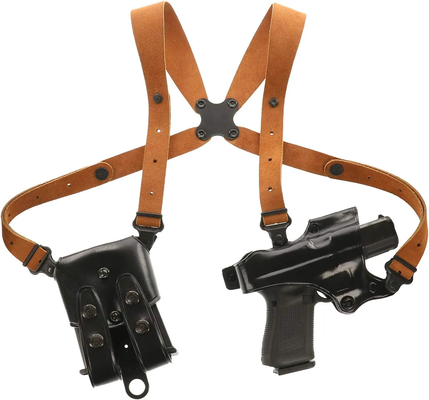 Galco Jackass Rig Shoulder System Compatible with Glock 22 - JR224B, Black