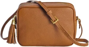 GiGi New York Handcrafted Womens Pebble Grain Leather Madison Crossbody Camera Bag
