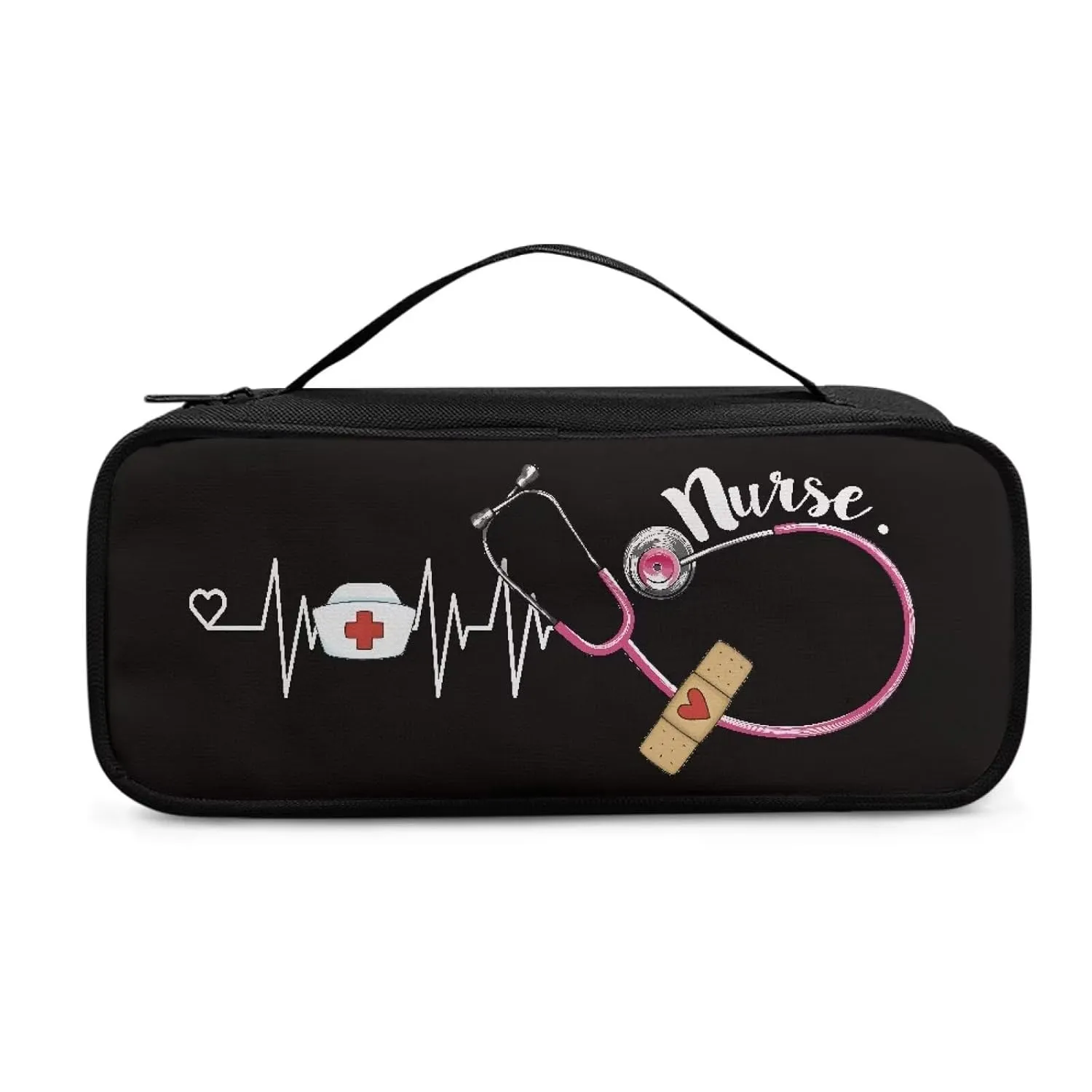 Gomyblomy Black Stethoscope Case for Nurse, Suitable for Most Stethoscope, Large Stethoscope Bag Holder Travel Case for Medical Bandage, EMT Trauma Shear, Pen Lights